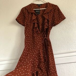 Burnt orange wrap dress 🍊